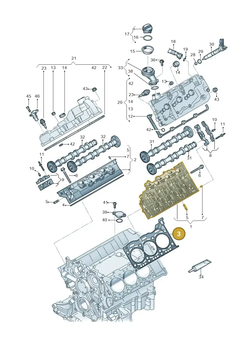 059103149AJ — Audi A5 Cabrio 2.0 (2016-2018) diagram 848103058, position 3