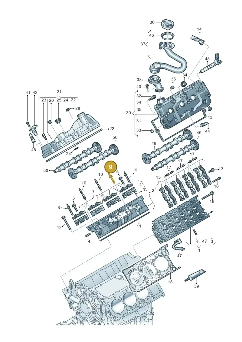 059103164E — Audi Q8 Quattro 3,0 (2018-) diagram 429103580, position 9