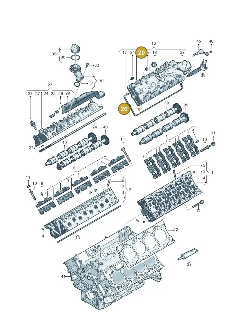 059103196A — Audi A8L (2017-2022) diagram 838103650, position 20