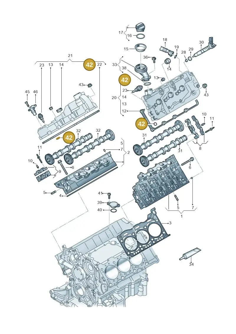 059103196A — Audi A5 Cabrio 2.0 (2016-2018) diagram 848103058, position 42