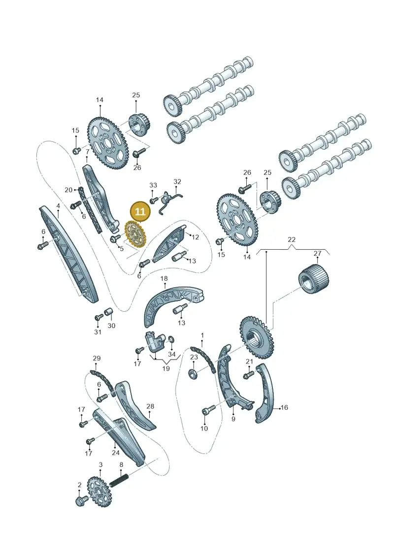 059103333F — Audi A5 Sportback (2016-2020) diagram 788109560, position 11