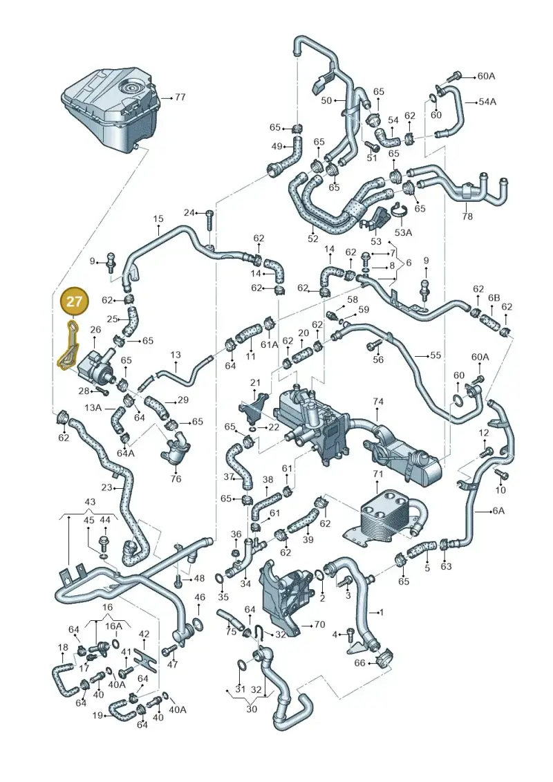 059103392AC — Audi Q7 qu. 3.0 TDI (2009-2015) diagram 493121240, position 27