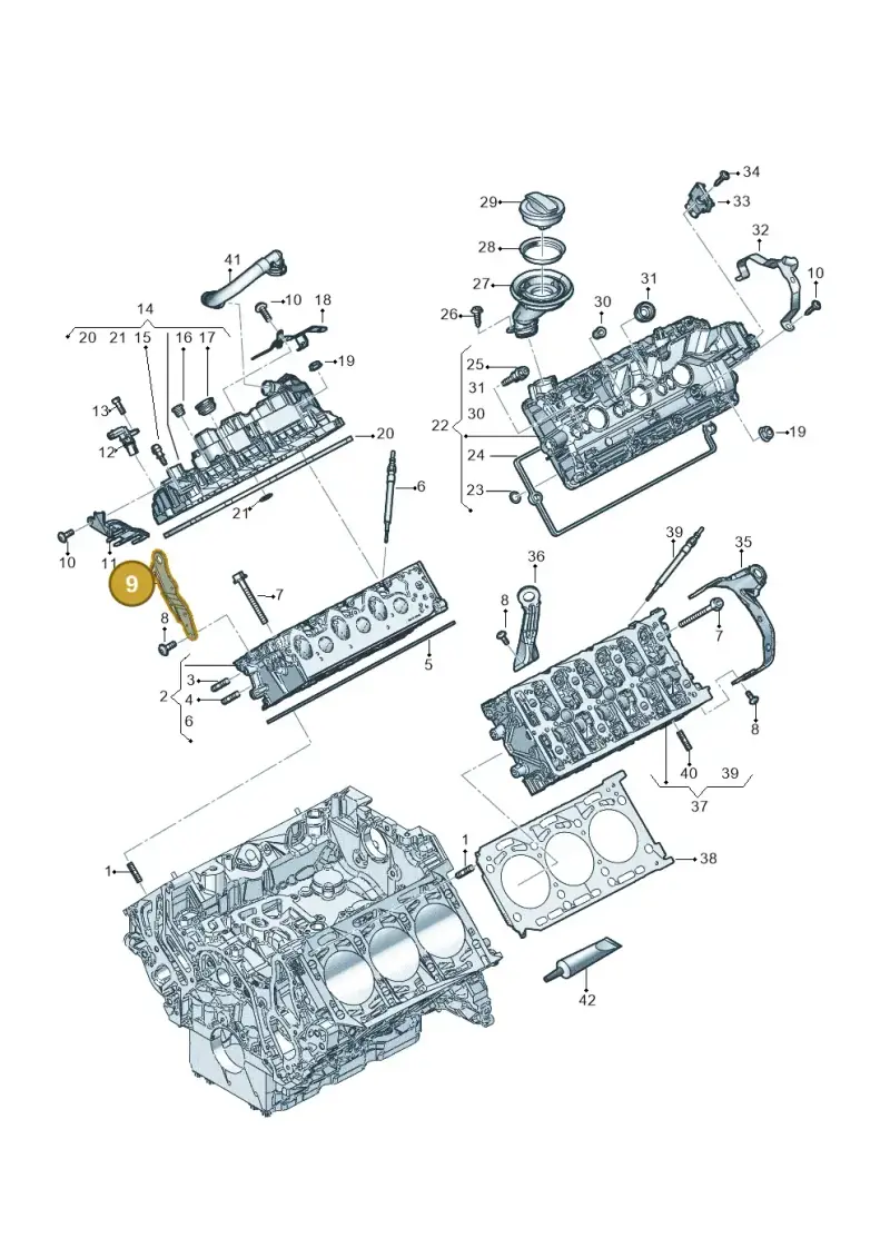 059103392BM — Audi Q8 Quattro 3,0 (2018-) diagram 896103600, position 9