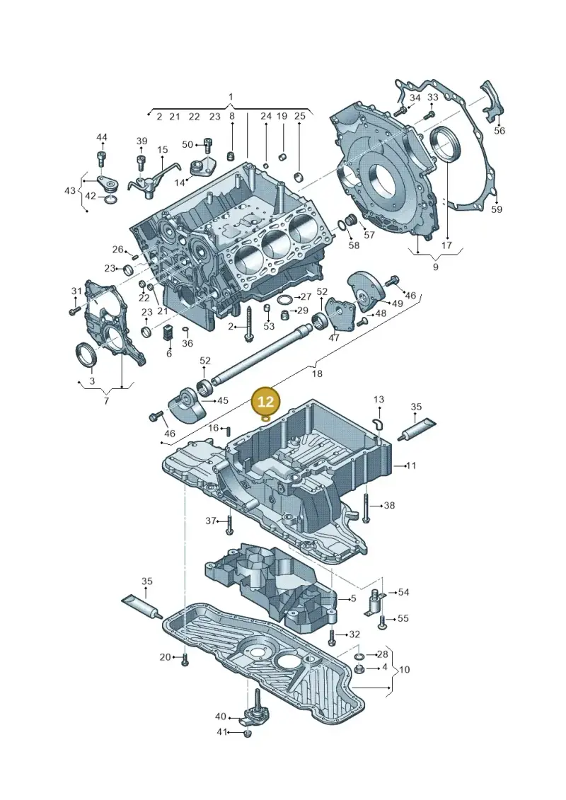059103609M — Audi Q7 qu. 3.0 TDI (2009-2015) diagram 620103330, position 12