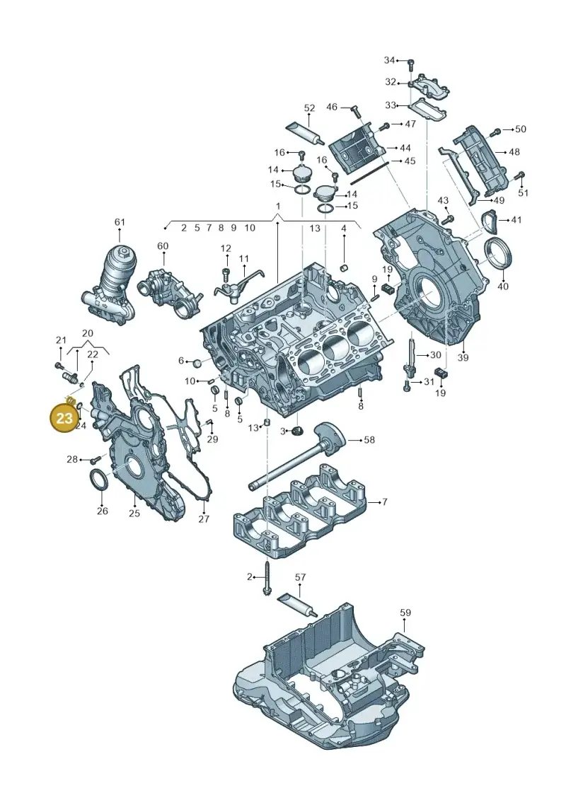 059103826B — Audi A6 2.0 (2018-) diagram 897103054, position 23