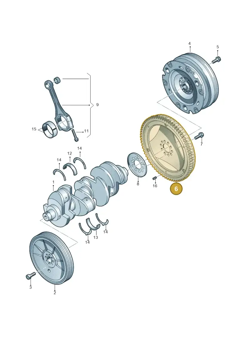 059105323BS — Audi RS4 Av. qu. 4.2 (2012-2015) diagram 695105000, position 6