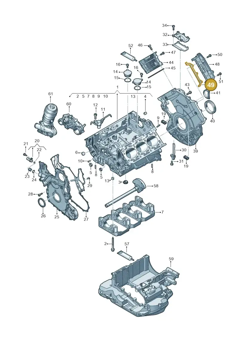 059109091N — Audi A6 2.0 (2018-) diagram 897103054, position 49