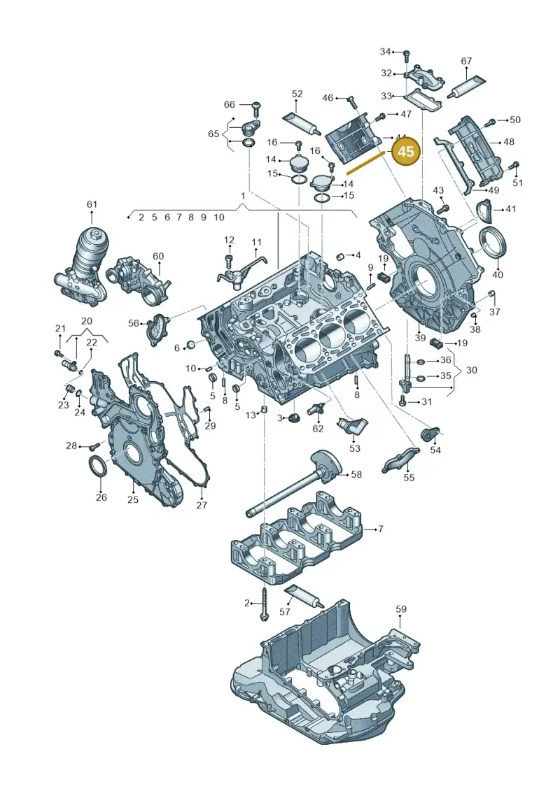 059109092N — Audi Q8 Quattro 3,0 (2018-) diagram 429103500, position 45