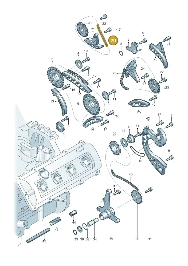 059109229K — Audi A8L qu. 3.0 TDI (2013-2018) diagram 771109820, position 20