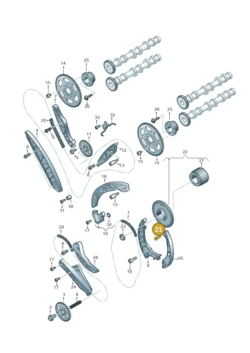 059109426AA — Audi A5 Sportback (2016-2020) diagram 788109560, position 21