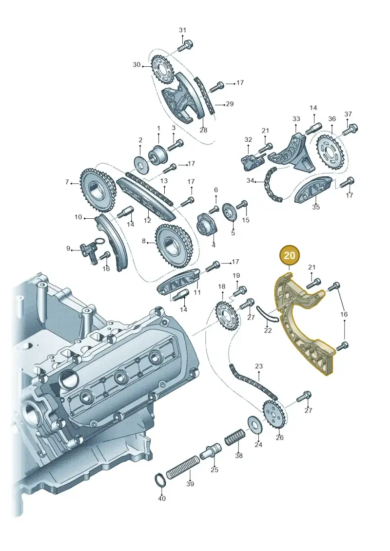 059109507D — Audi Q7 qu. 3.0 TDI (2009-2015) diagram 620109700, position 20