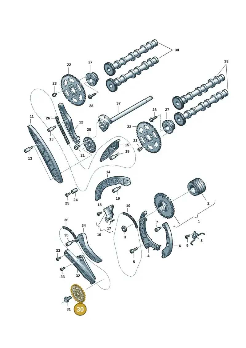 059109570F — Audi A6 2.0 (2018-) diagram 897109057, position 30