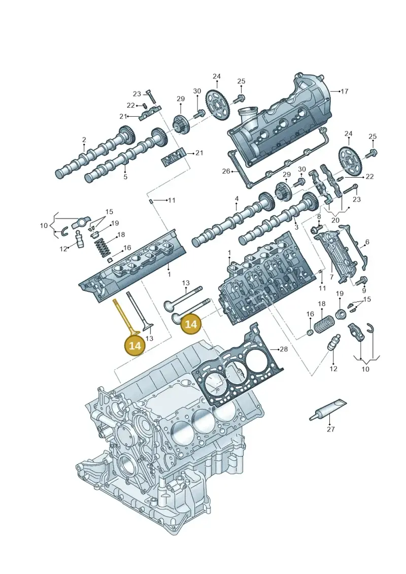 059109611AR — Audi A5 Sportback (2016-2020) diagram 738109500, position 14