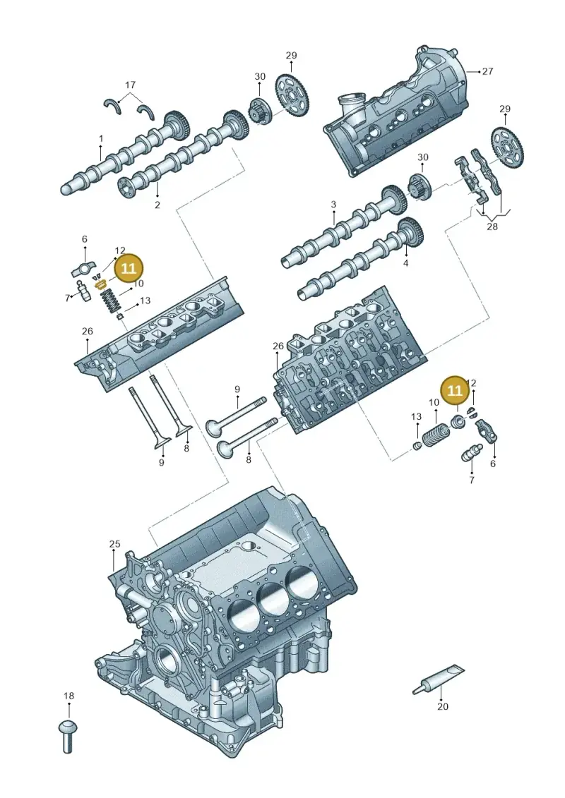059109641K — Audi A7 Sportback (2018-) diagram 897109053, position 11
