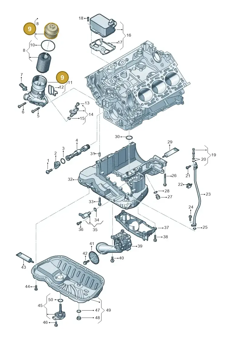 059115311D — Audi Q8 Quattro 3,0 (2018-) diagram 896115500, position 9