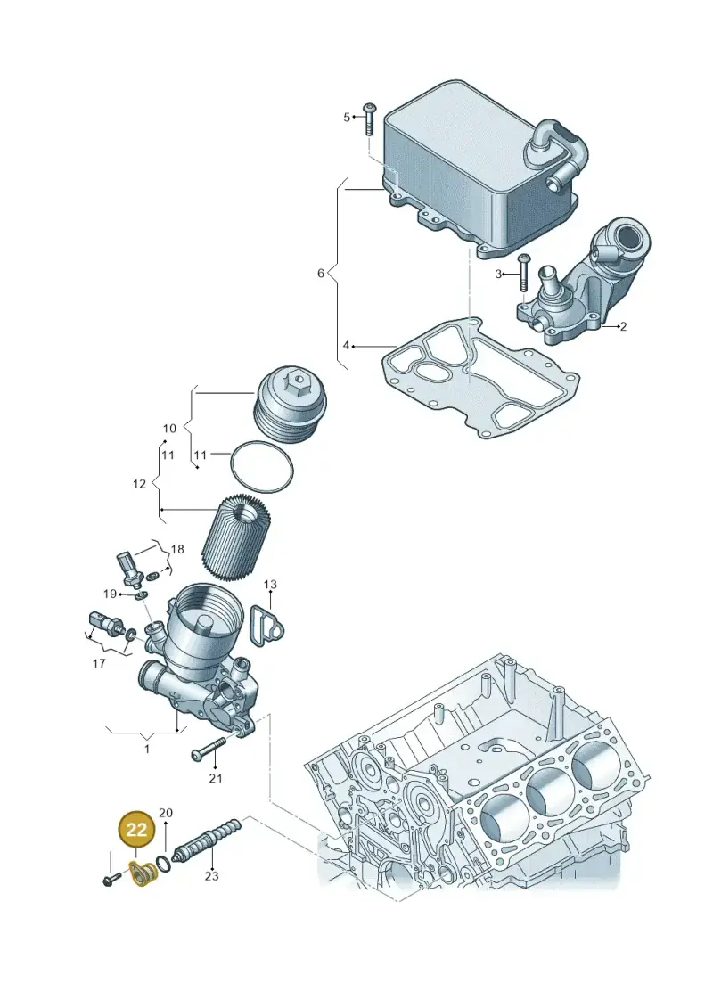 059115423E — Audi A5 Cabrio 2.0 (2016-2018) diagram 848115056, position 22