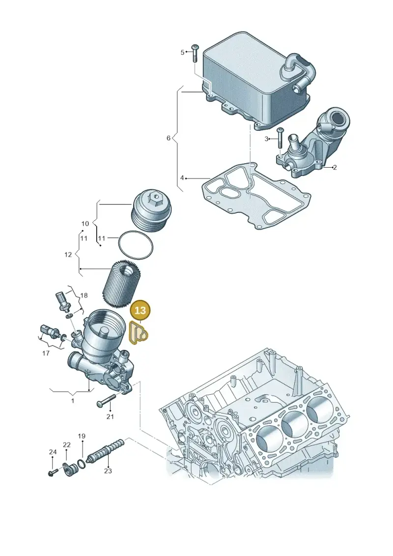 059115446E — Audi A5 Sportback (2016-2020) diagram 788115560, position 13