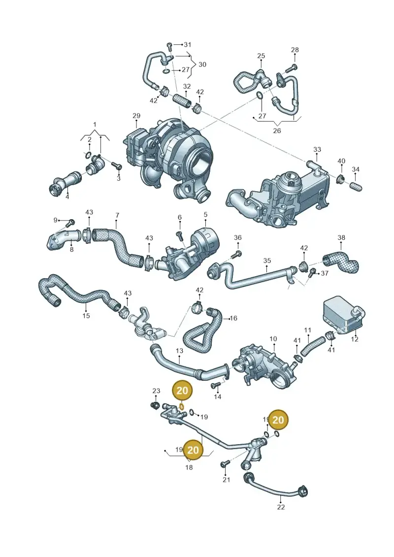059121043F — Audi A6 2.0 (2018-) diagram 435121152, position 20