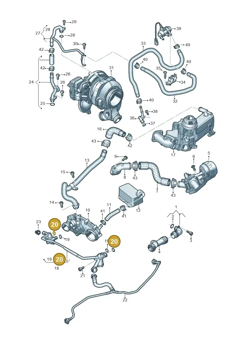 059121043F — Audi Q8 Quattro 3,0 (2018-) diagram 838121170, position 20