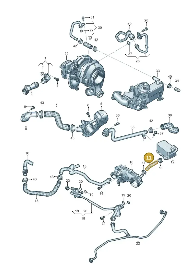 059121073AB — Audi A8L (2017-2022) diagram 838121052, position 11