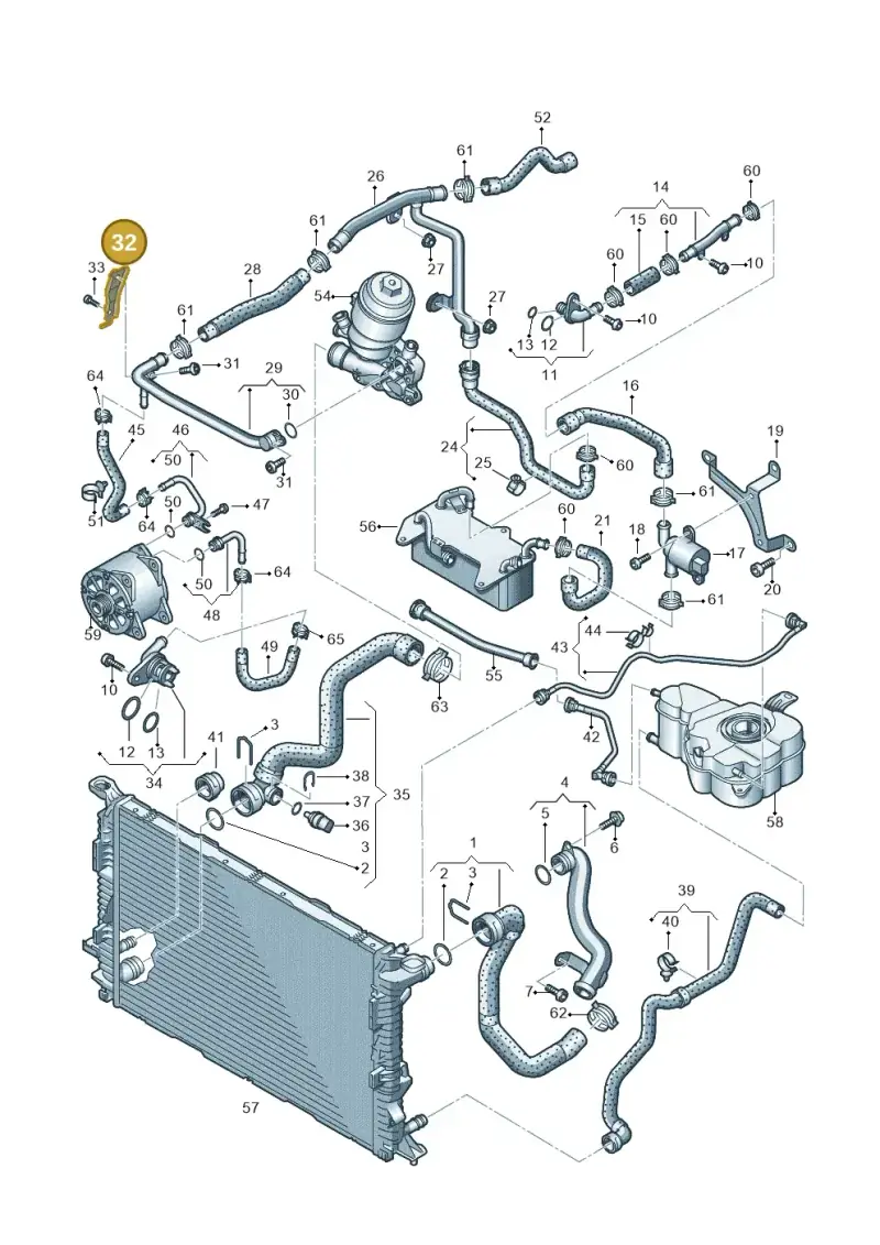 059121093E — Audi A8L qu. 3.0 TDI (2013-2018) diagram 696121130, position 32