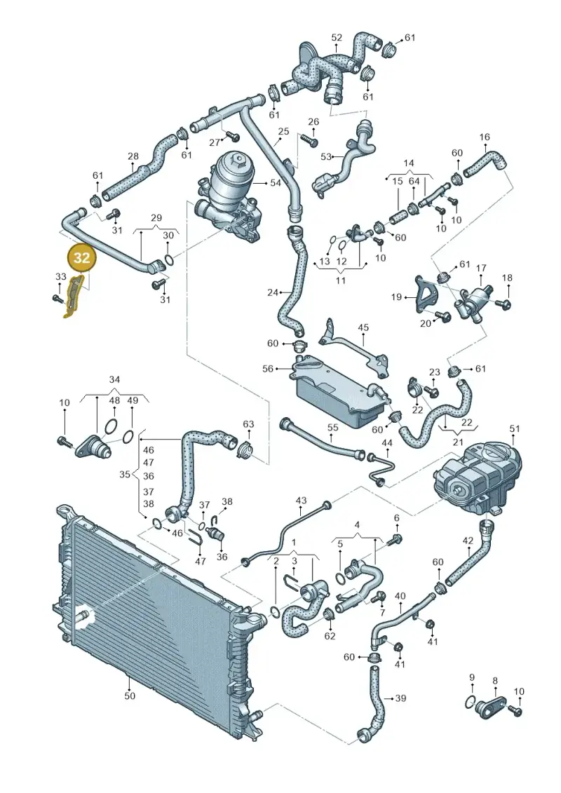 059121093E — Audi A6 Av. qu. 3.0 (2012-2018) diagram 711121200, position 32