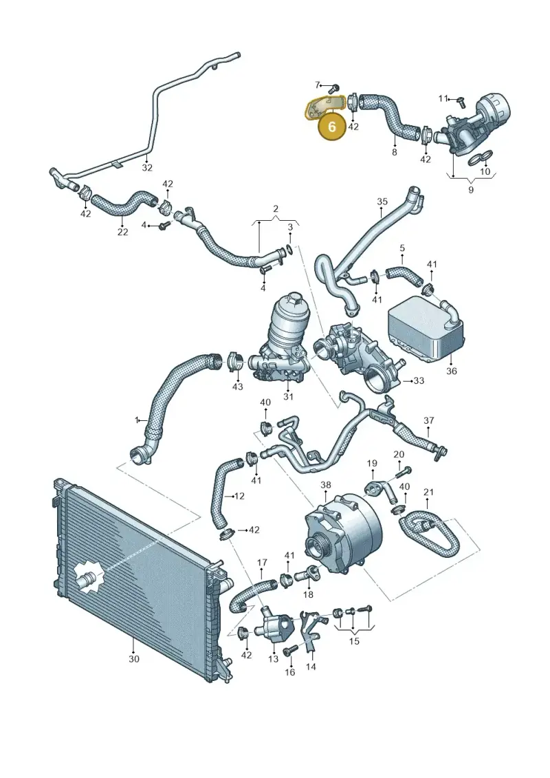 059121131S — Audi A6 2.0 (2018-) diagram 430121102, position 6