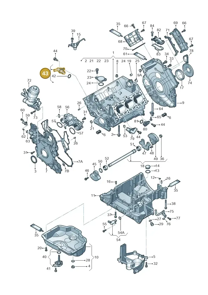 059121155BK — Audi A5 Sportback (2016-2020) diagram 798103540, position 43