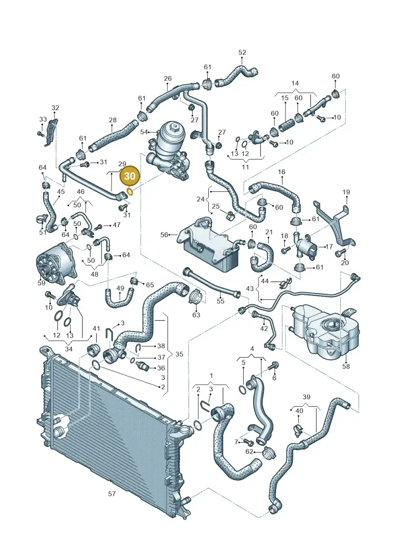 059121437 — Audi A8L qu. 3.0 TDI (2013-2018) diagram 696121130, position 30