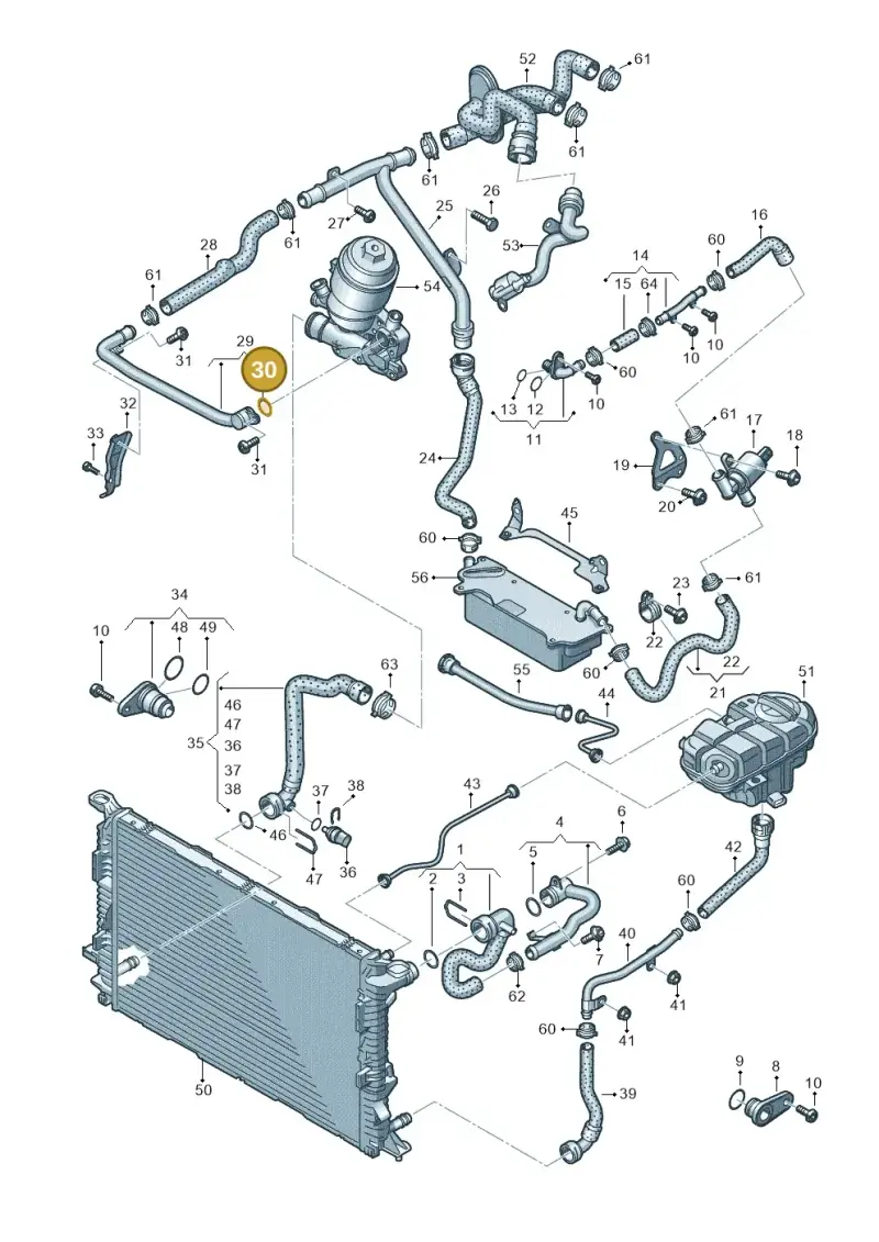 059121437 — Audi A6 Av. qu. 3.0 (2012-2018) diagram 711121200, position 30