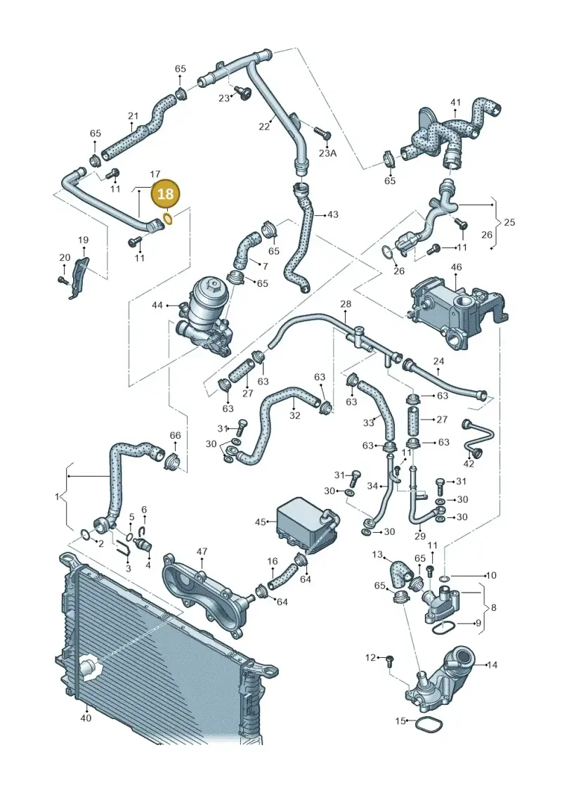 059121437 — Audi A6 Av. qu. 3.0 (2012-2018) diagram 711121210, position 18