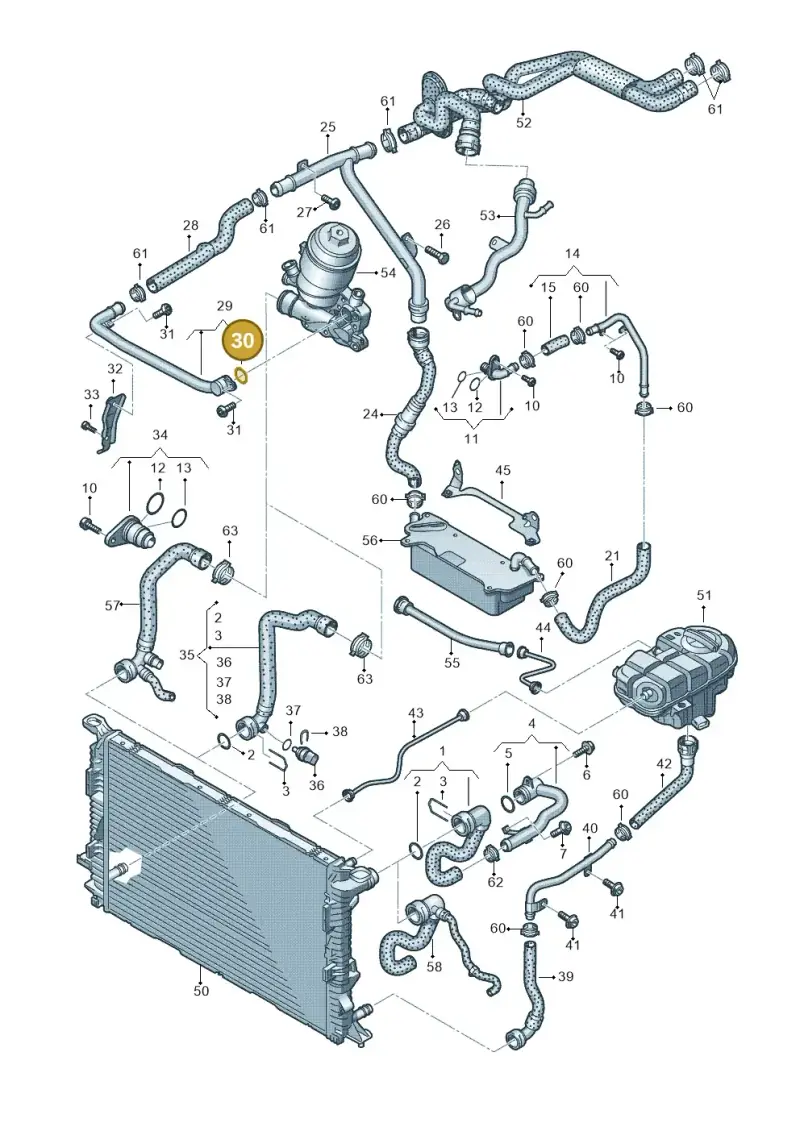 059121437 — Audi A6 Av. qu. 3.0 (2012-2018) diagram 717121220, position 30