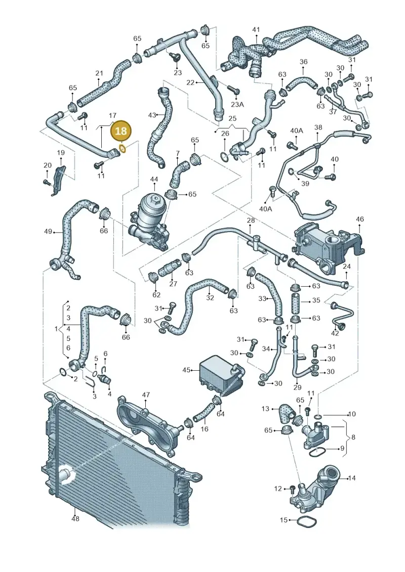 059121437 — Audi A6 Av. qu. 3.0 (2012-2018) diagram 717121230, position 18
