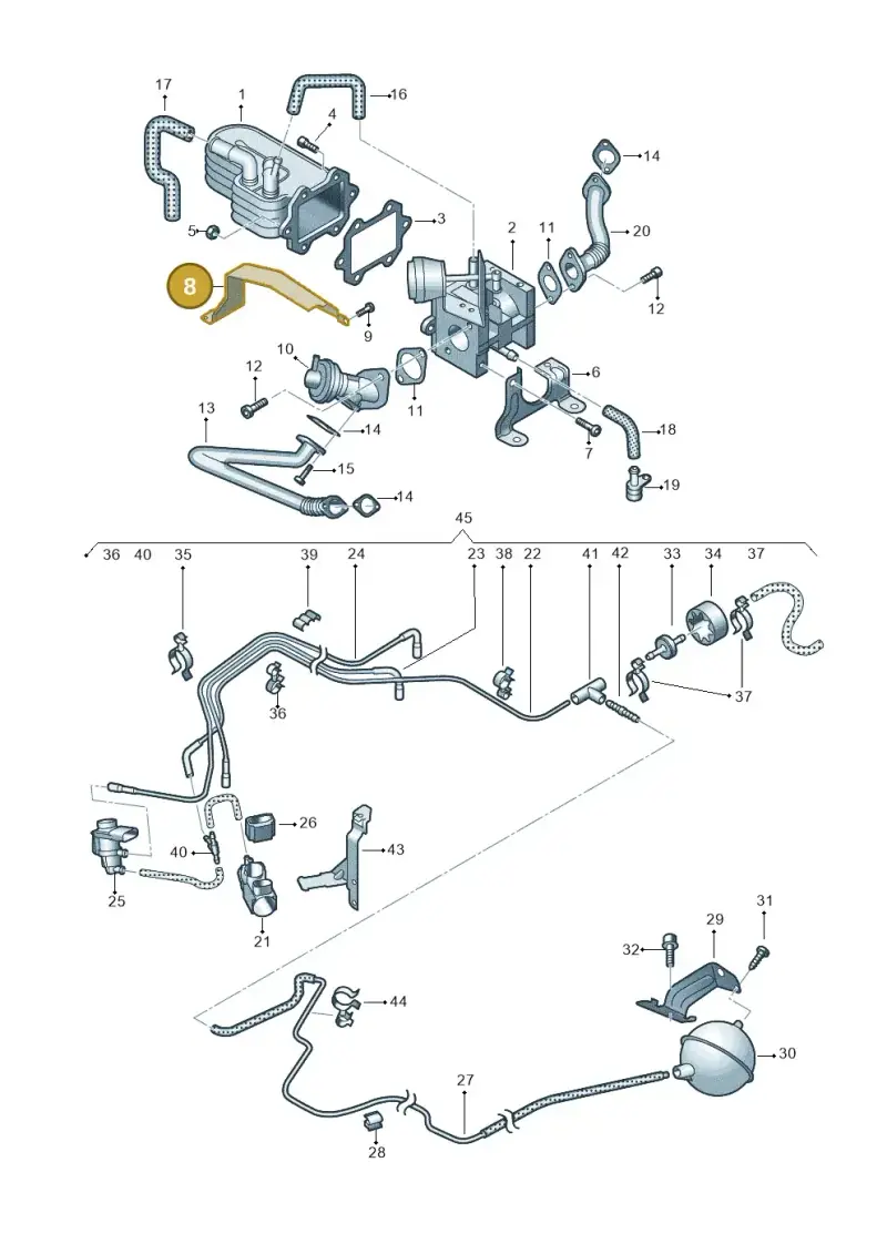 059131133H — Audi A8/S8/qu. lang    08> (2007-) diagram 291131050, position 8