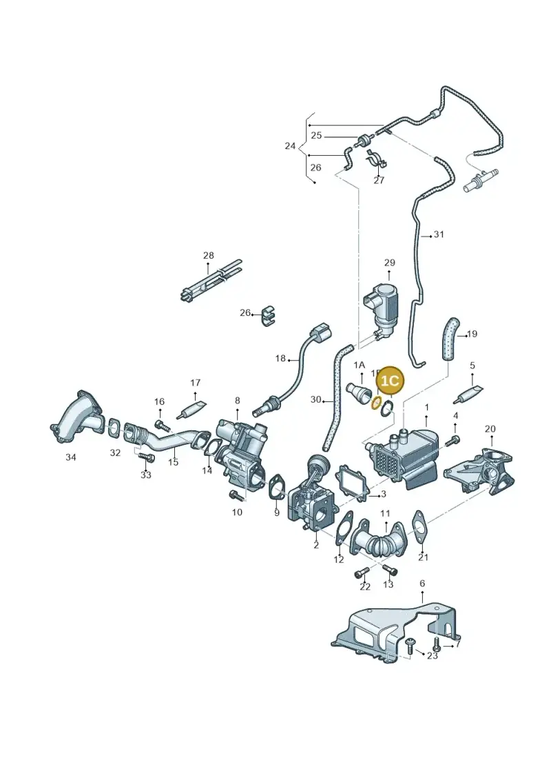059131142 — Audi Q7 qu. 3.0 TDI (2009-2015) diagram 631131550, position 1C
