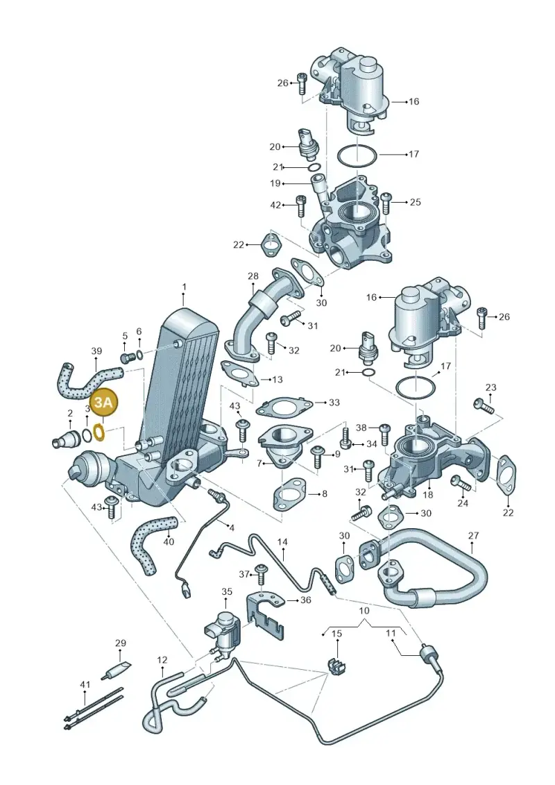 059131142 — Audi A8L qu. 3.0 TDI (2013-2018) diagram 675131120, position 3A