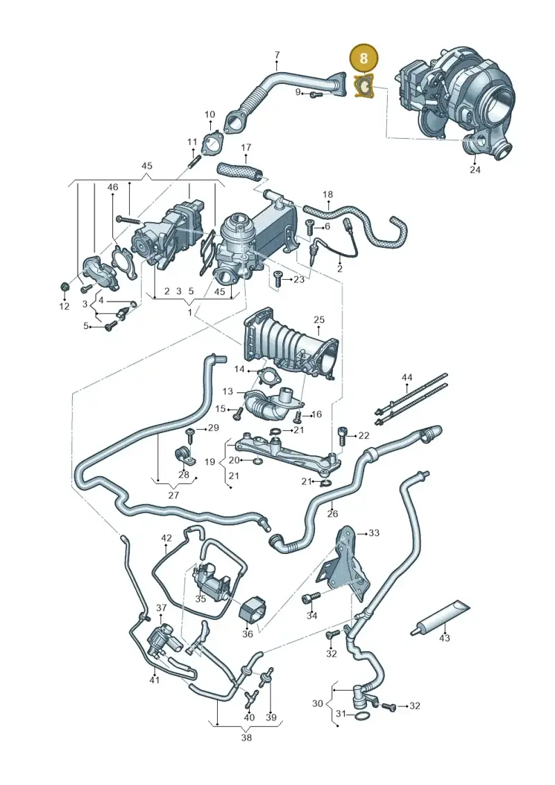 059131357H — Audi A5 Sportback (2016-2020) diagram 788131400, position 8