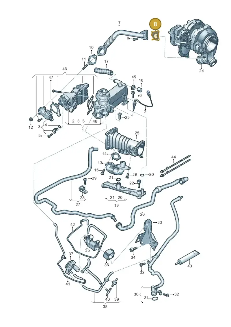 059131357H — Audi A6 2.0 (2018-) diagram 838131400, position 8