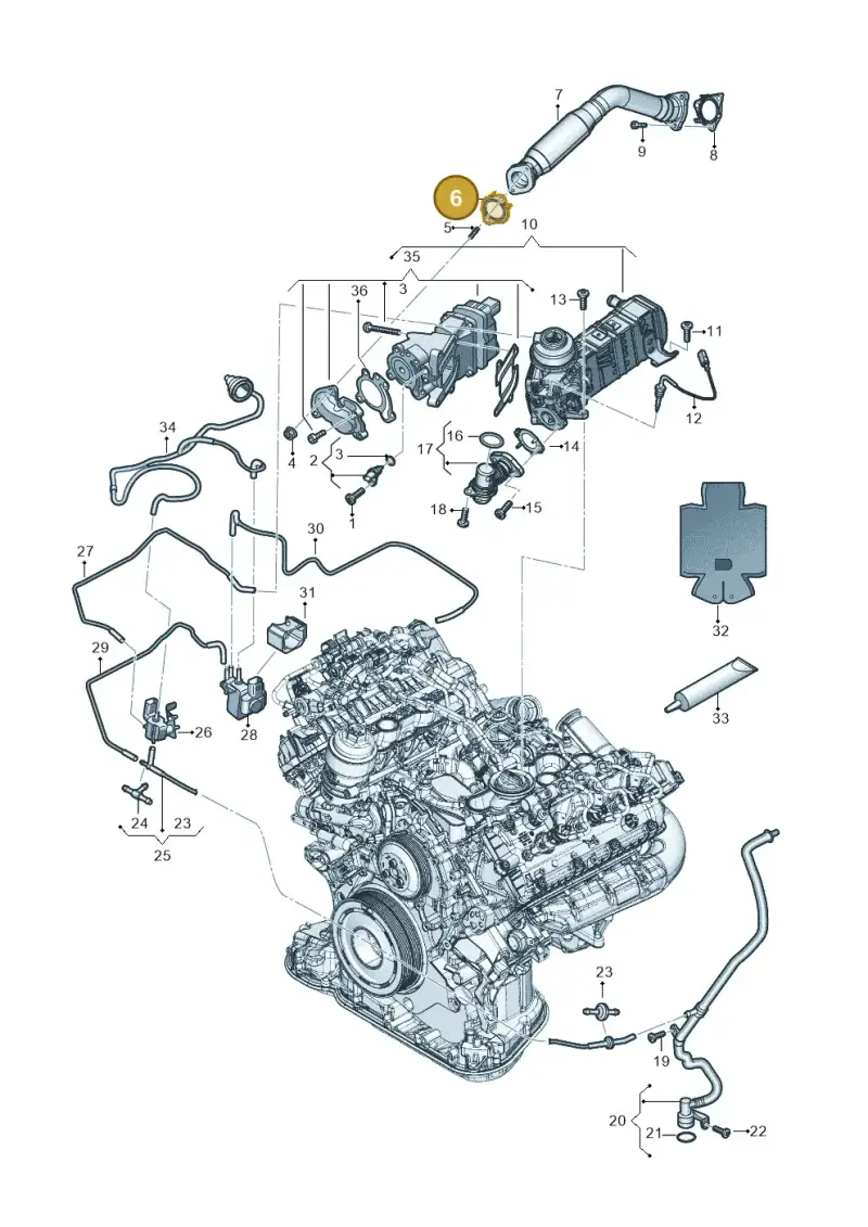 059131358G — Audi Q8 Quattro 3,0 (2018-) diagram 896131060, position 6