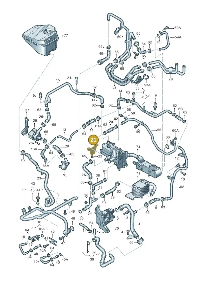 059131425A — Audi Q7 qu. 3.0 TDI (2009-2015) diagram 493121240, position 21