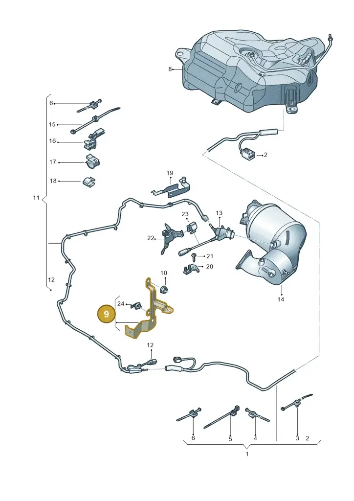 059131561G — Audi A7 Sportback (2014-2018) diagram 798201360, position 9