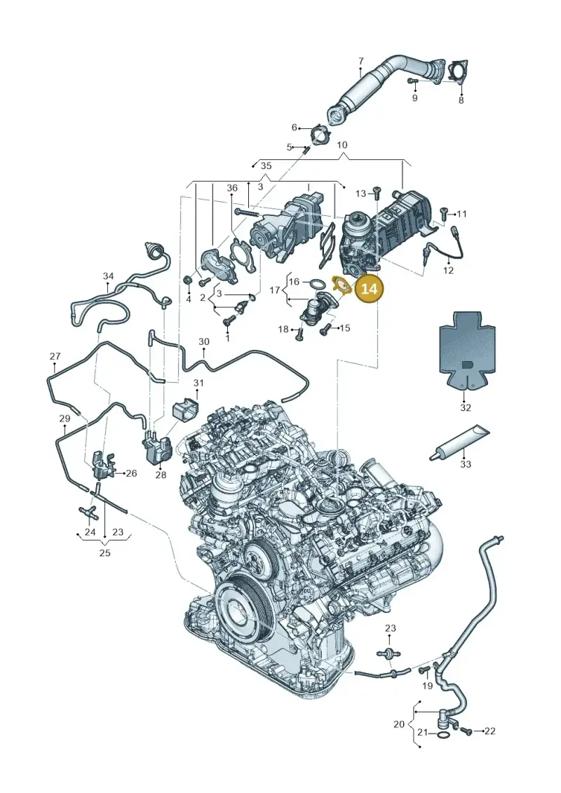 059131599R — Audi Q8 Quattro 3,0 (2018-) diagram 896131060, position 14