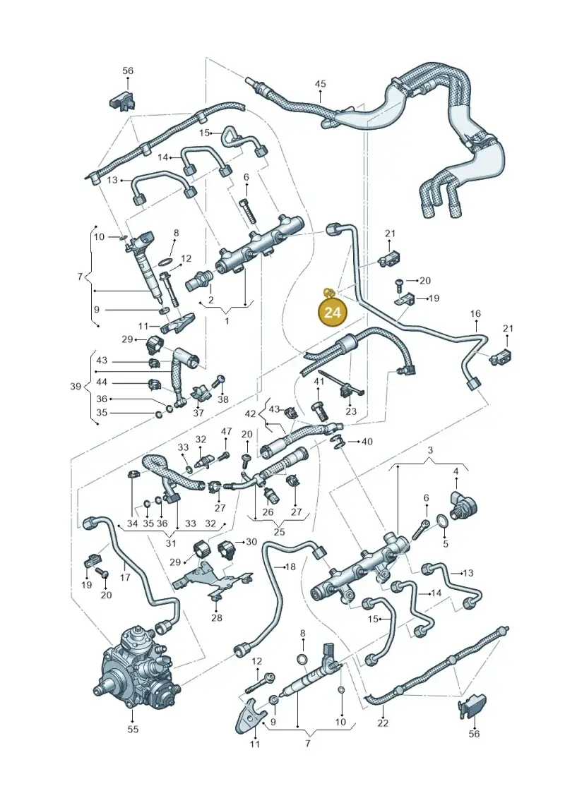 059131694H — Audi A6 2.0 (2018-) diagram 435130950, position 24