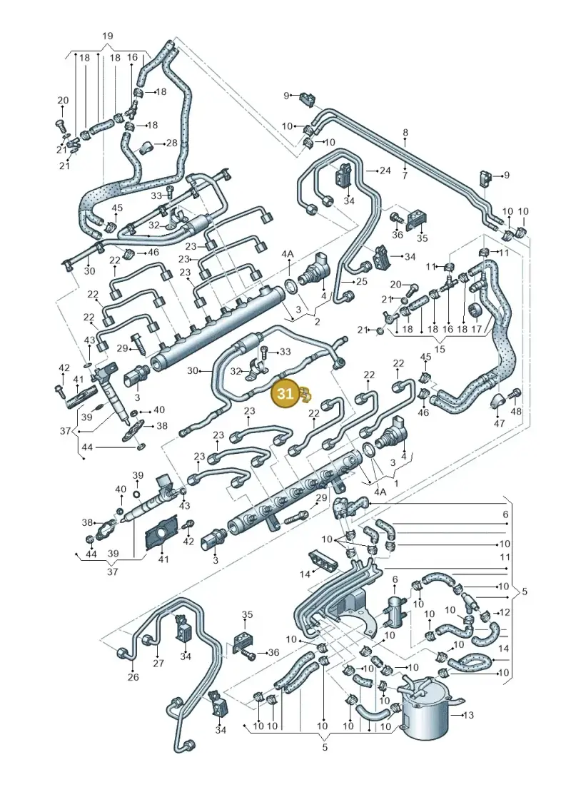 059131694H — Audi Q7 qu. 3.0 TDI (2009-2015) diagram 493130950, position 31