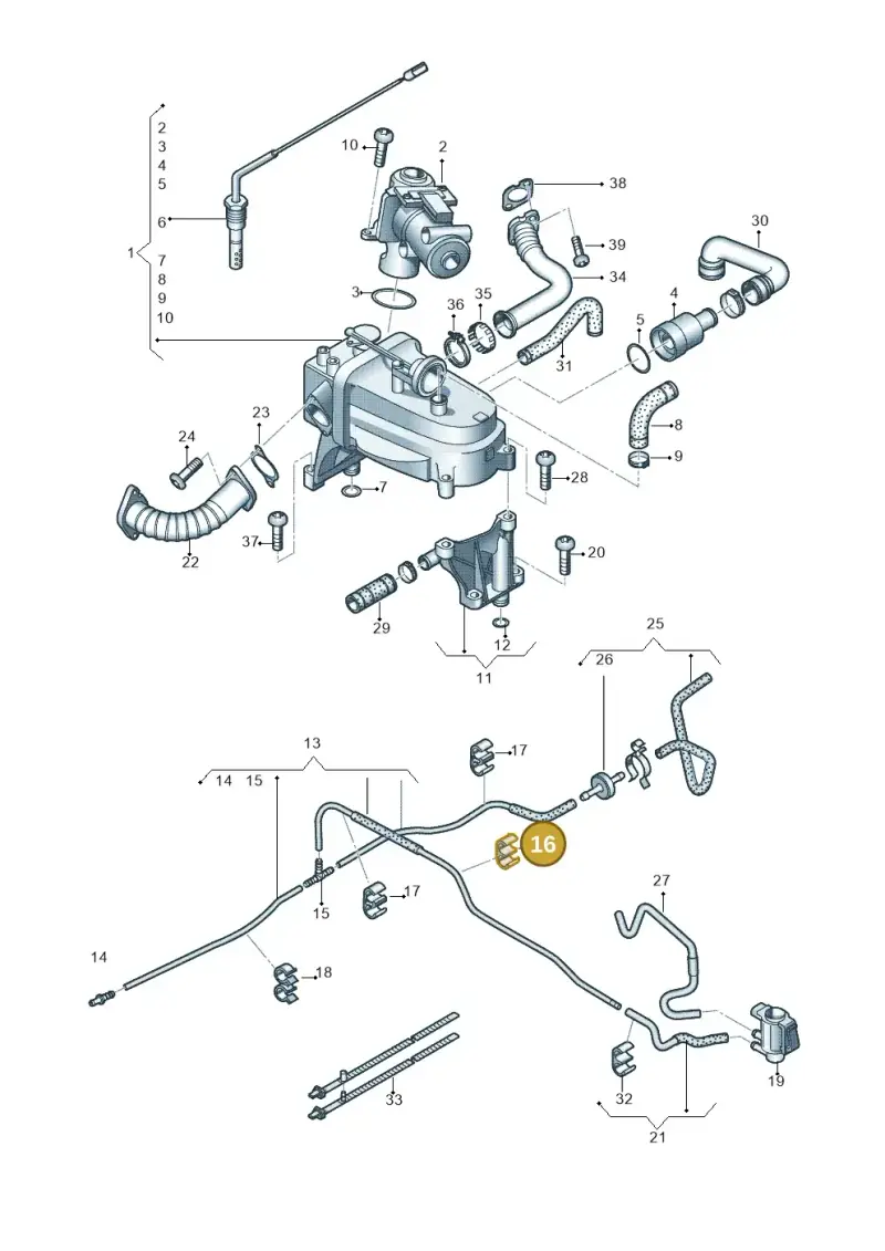 059131694N — Audi A4 Av. Allroad (2008-2016) diagram 620131650, position 16