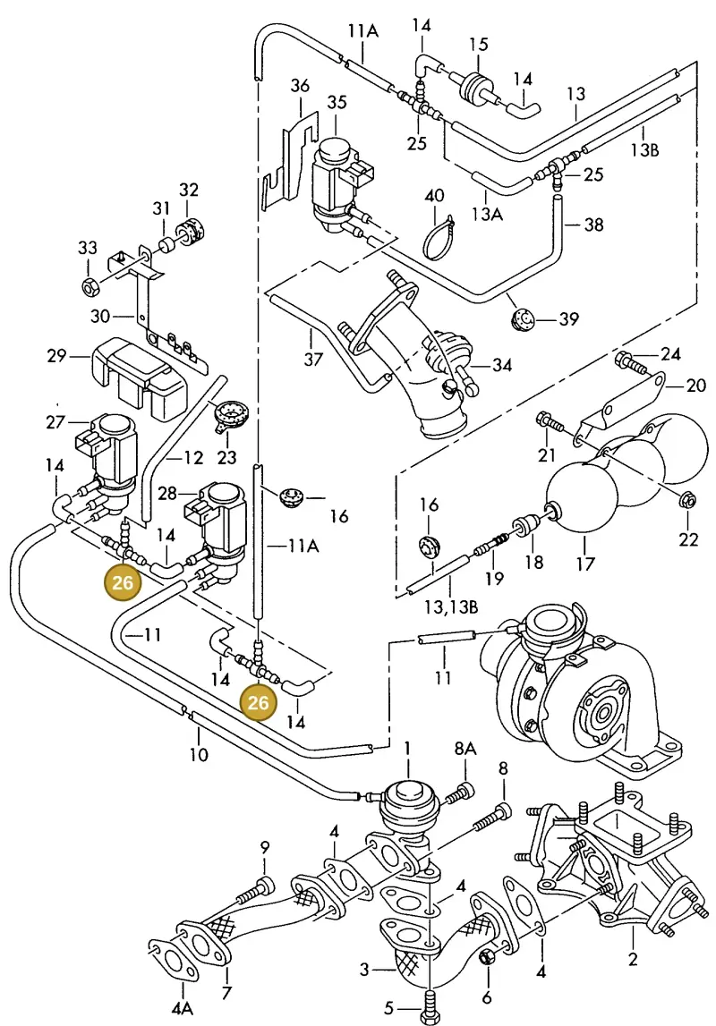 059133537 — Audi A8 quattro (1999-2002) diagram 152131200, position 26