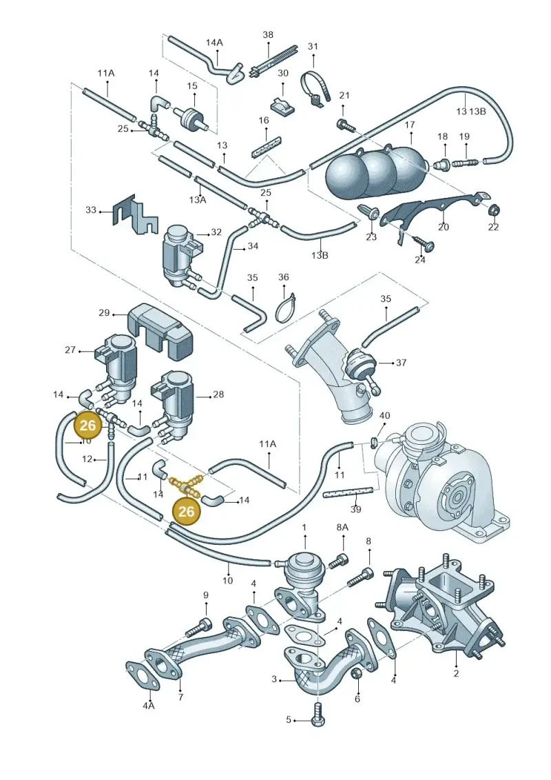 059133537 — Audi A6/Wagon/quattro (2001-2004) diagram 260131200, position 26