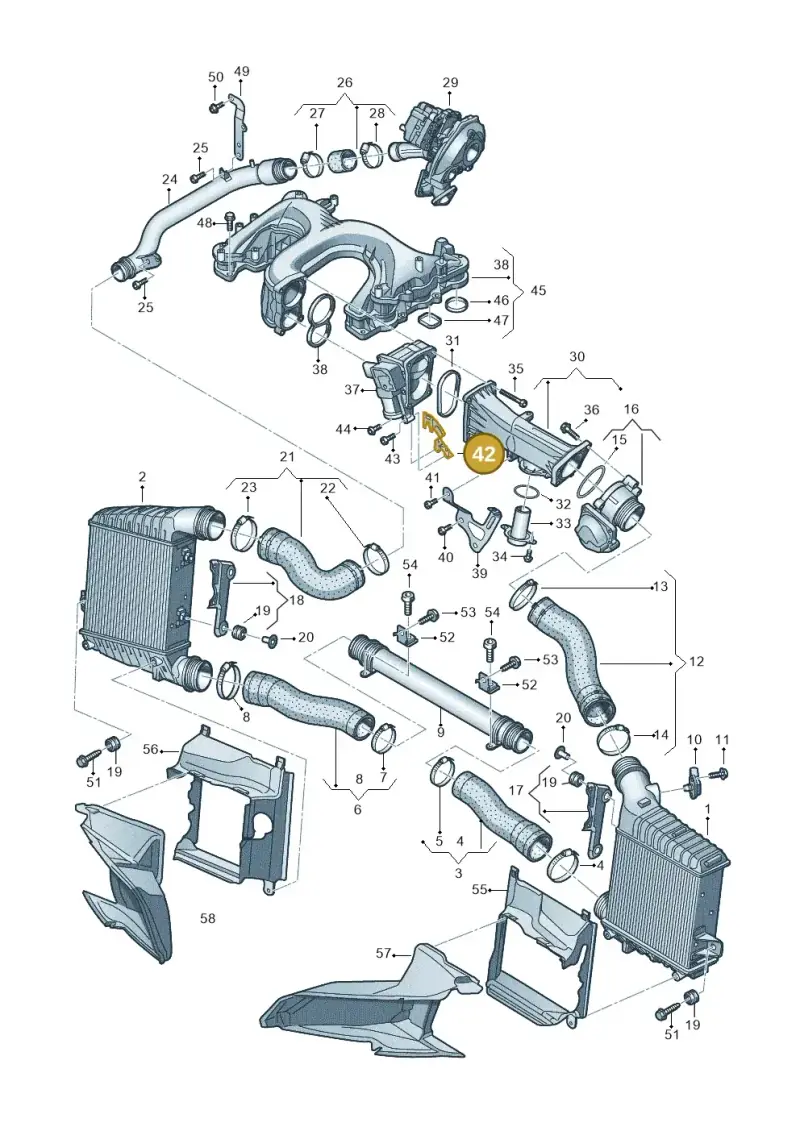059145160Q — Audi A8L qu. 3.0 TDI (2013-2018) diagram 696145480, position 42