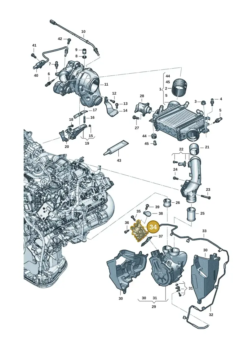 059145317E — Audi A6 2.0 (2018-) diagram 896145049, position 34