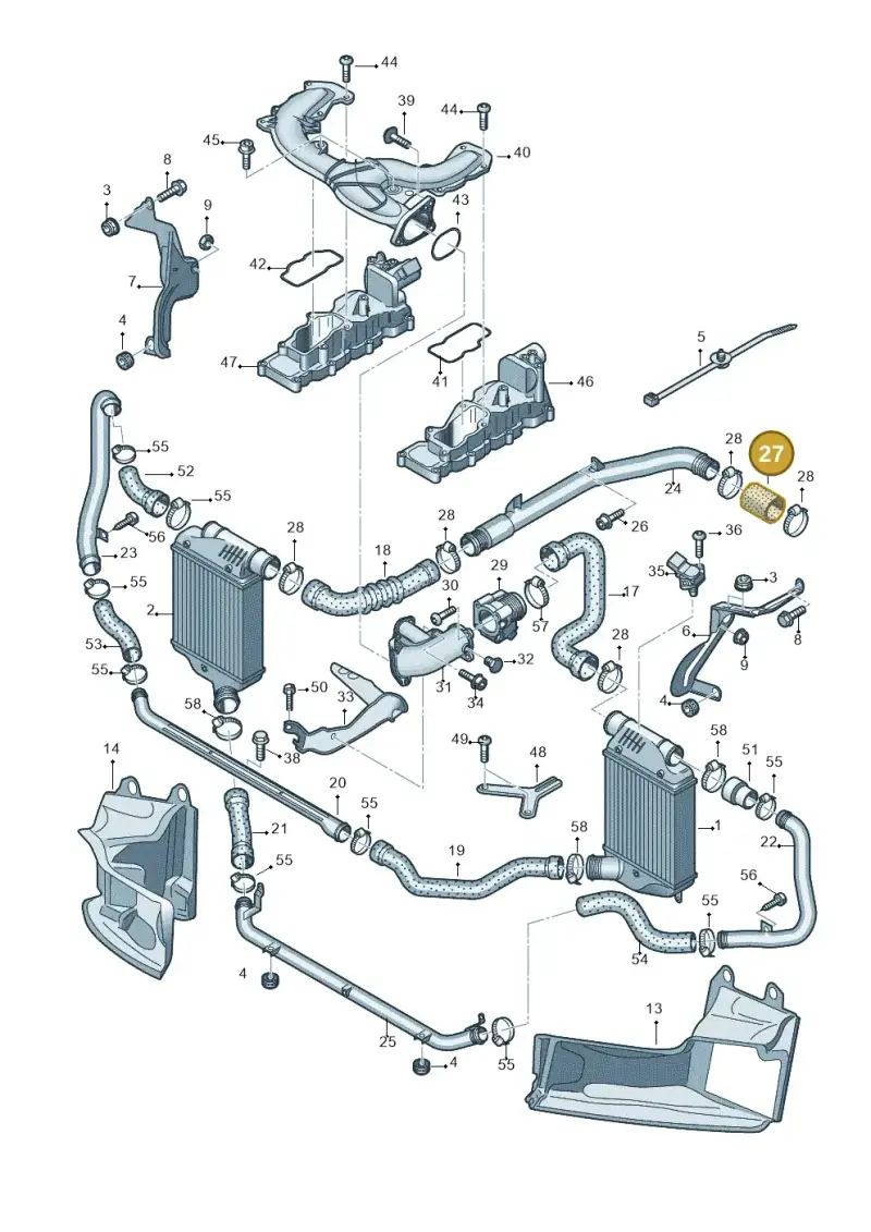 059145834D — Audi A6 2.7 TDI (2008-2011) diagram 448145450, position 27